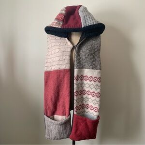 Up-cycled Wool Sweater Hoodie Scarf from Baabaazuzu